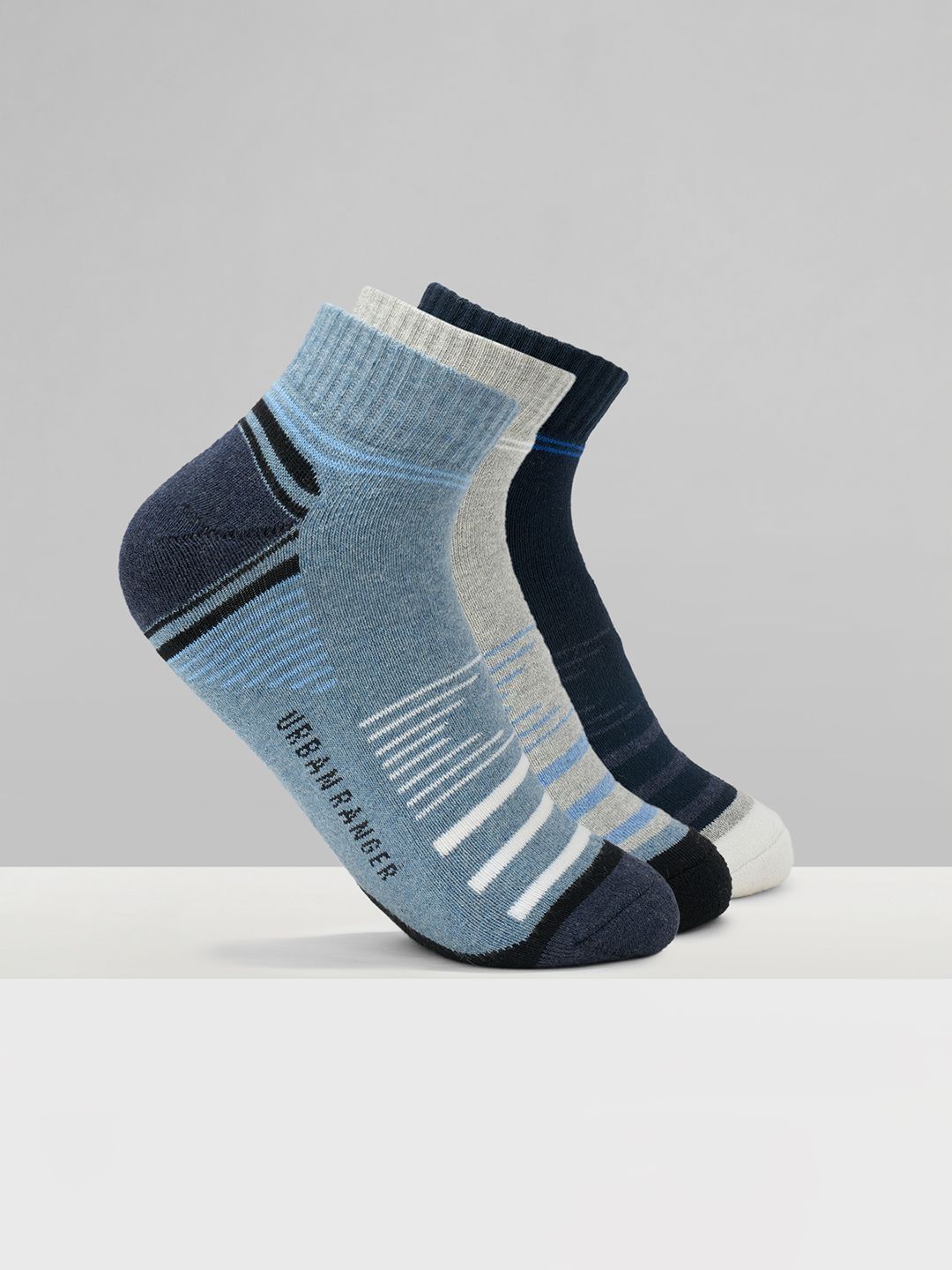 Urban Ranger by pantaloons Men Pack of 3 Cotton Blend Assorted Socks