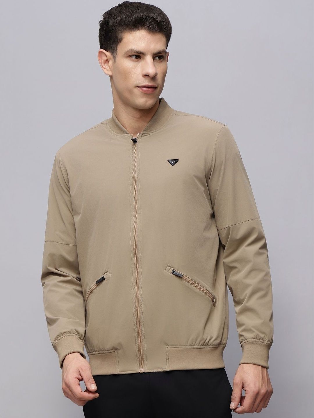 Reebok Mock Collar Open Front Jacket