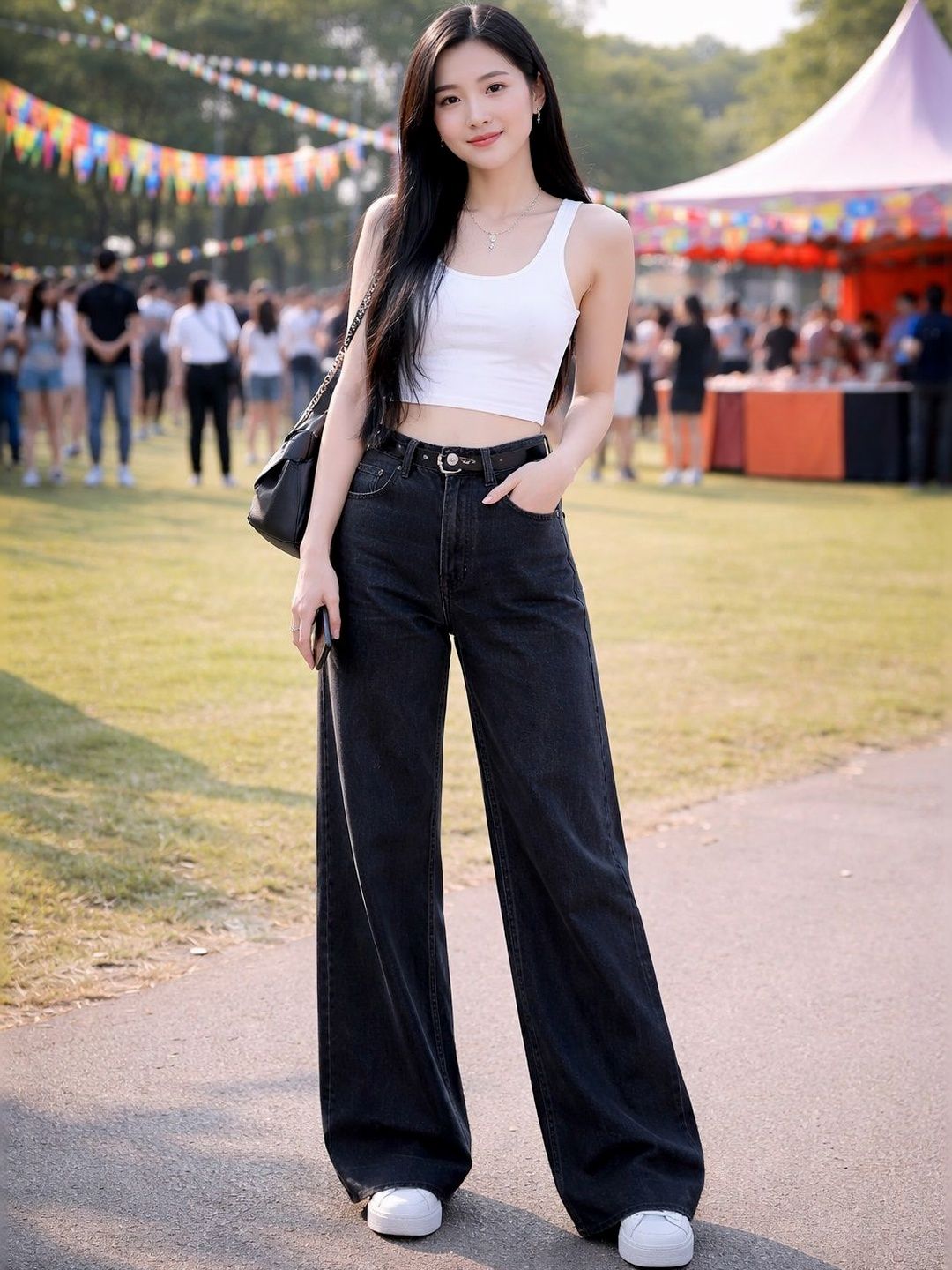 KASHIANXSTYLE Women Loose Wide Leg High-Rise Low Distress Light Fade Jeans