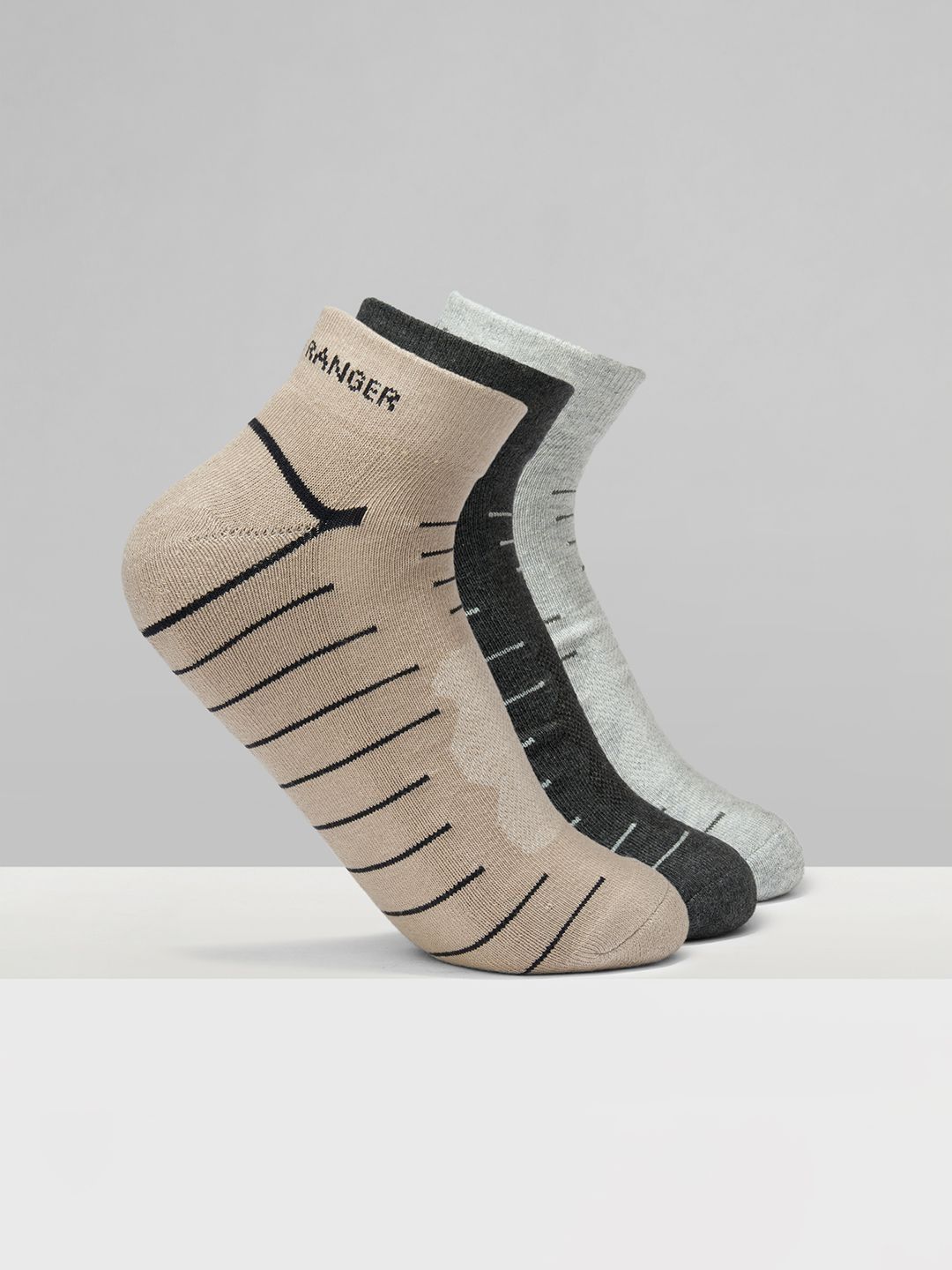 Urban Ranger by pantaloons Men Pack of 3 Cotton Blend Assorted Socks