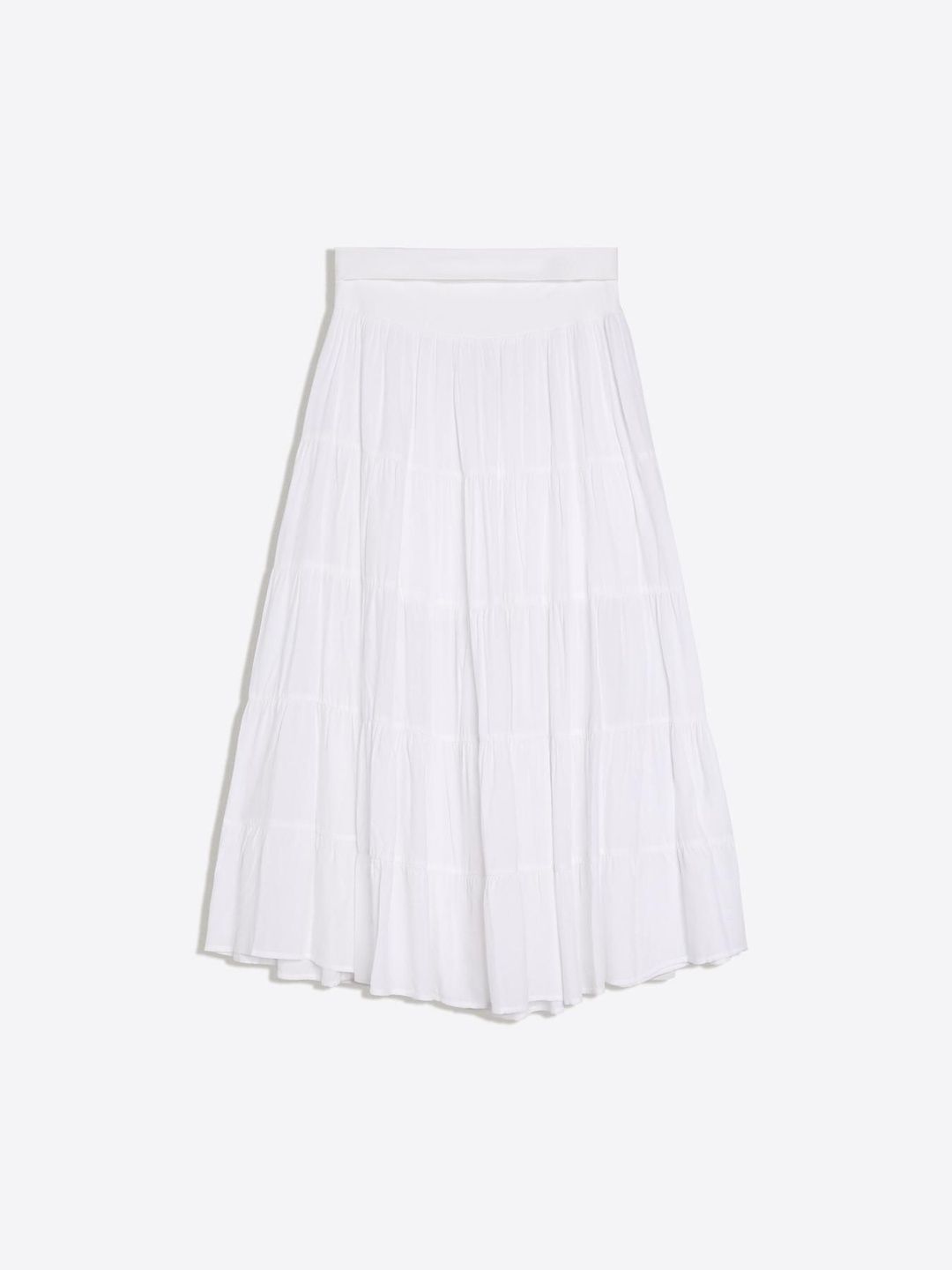 Fold-over Waist Midi Skirt