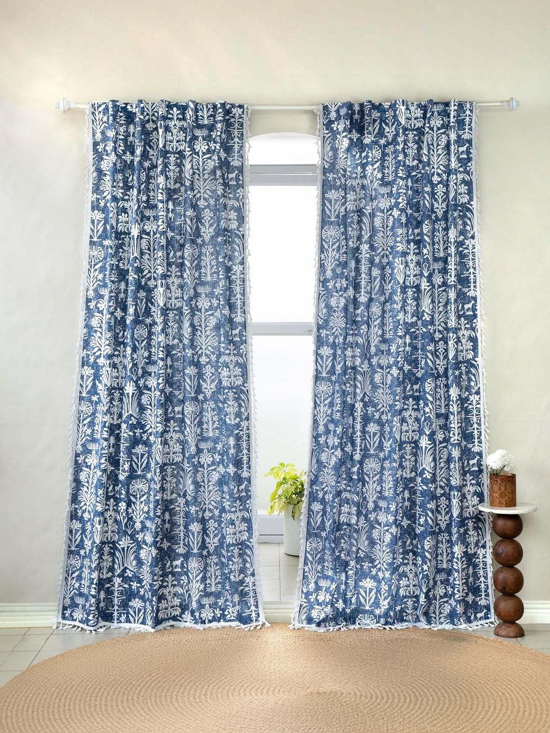 Tranquebar Home Single Panel- Cairo Cotton Window Curtain - 6 Feet