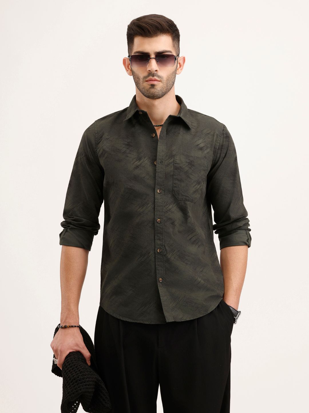 WROGN Abstract Printed Pure Cotton Casual Shirt