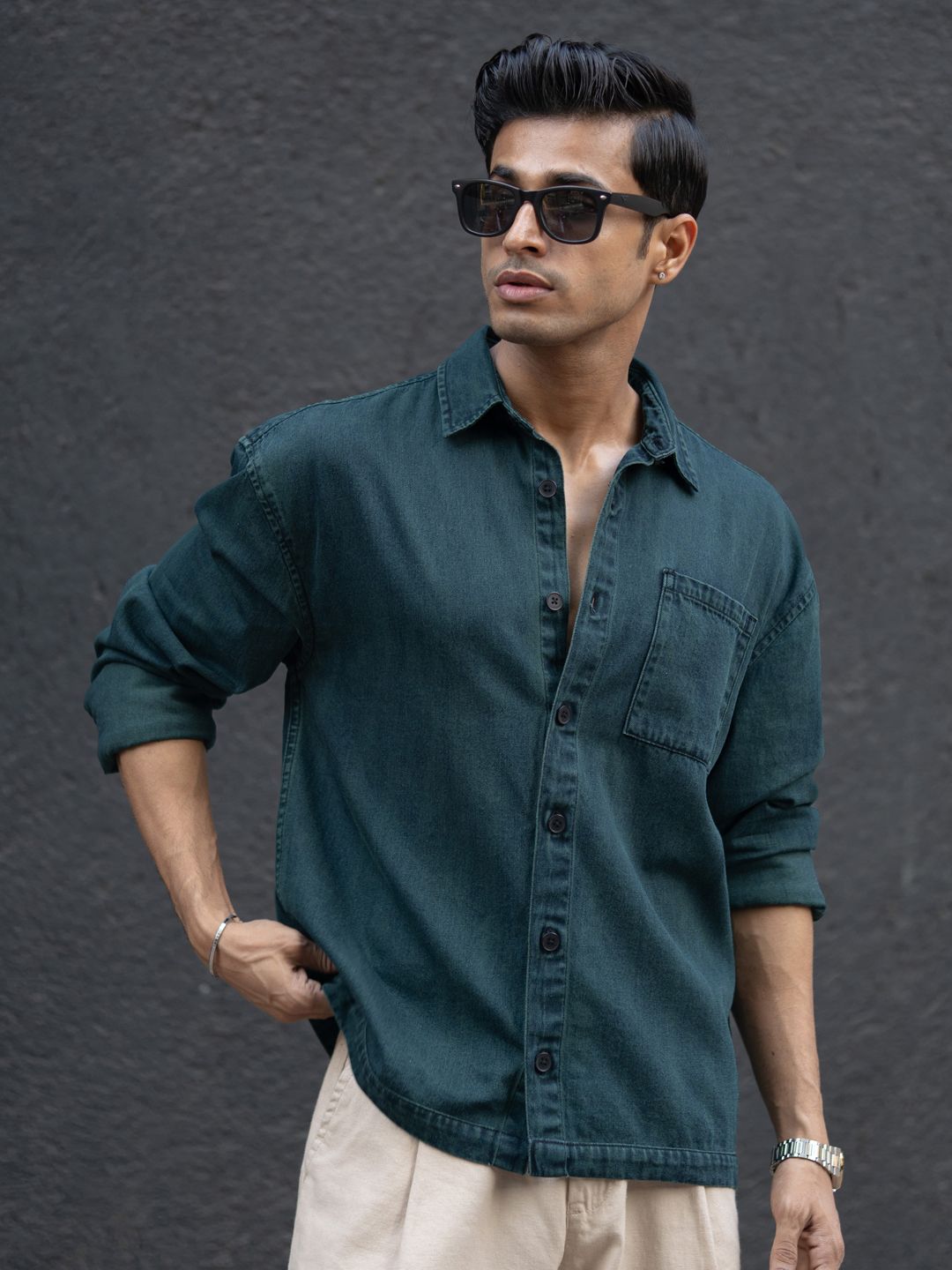 Powerlook Men Cotton Boxy Casual Shirt