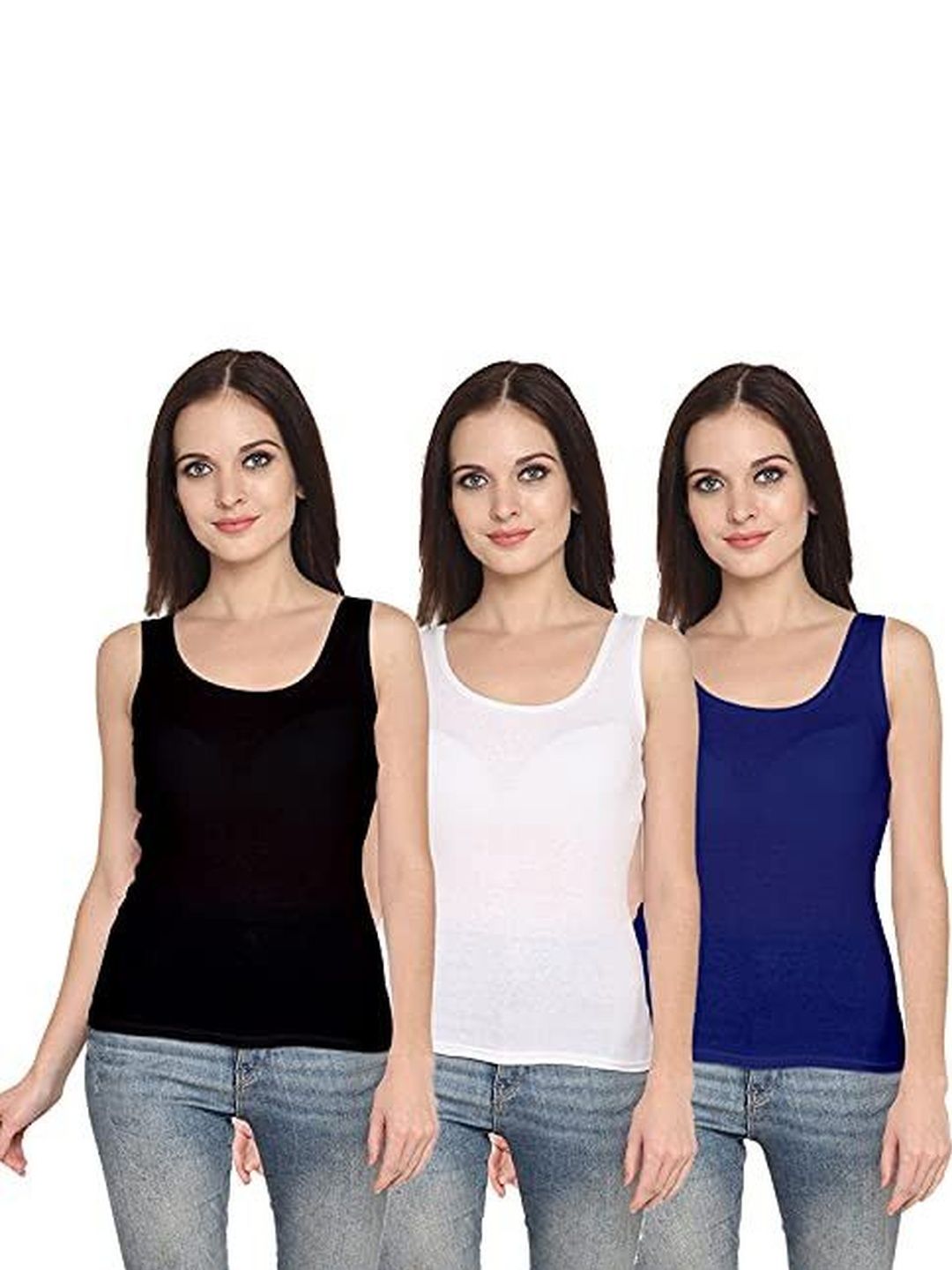 ZOLDY Pack Of 3 Non Padded Camisoles