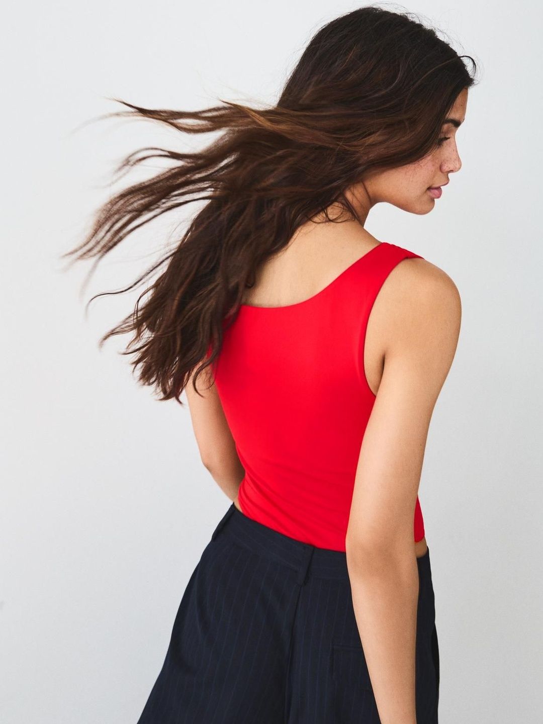 Asymmetric Ruched Strap Bodysuit