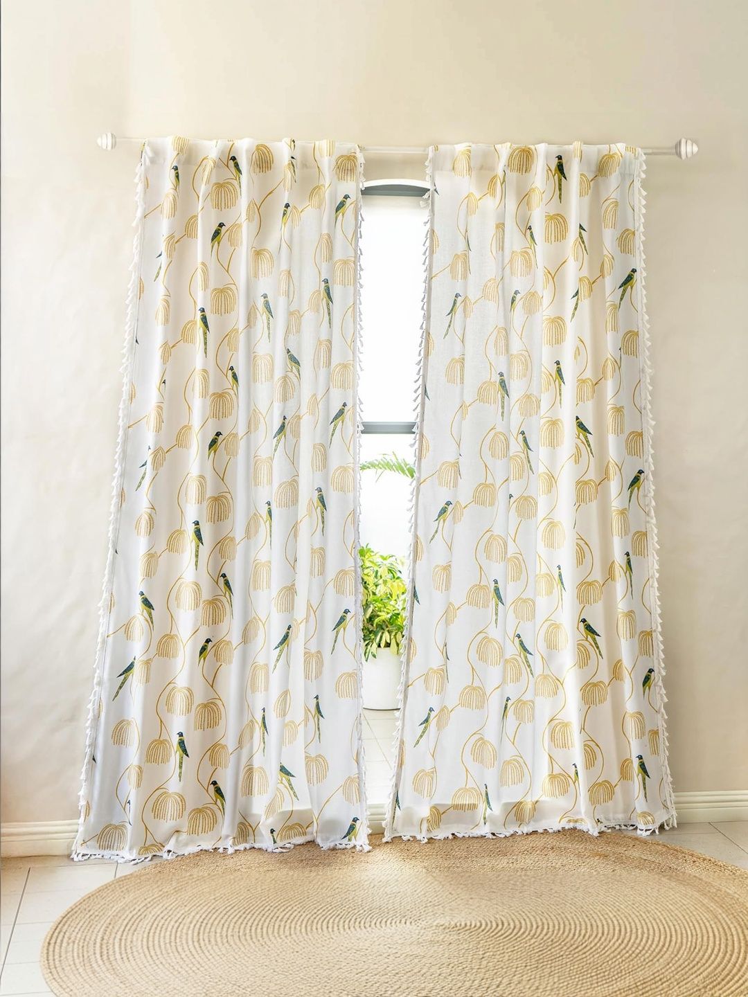 Tranquebar Home Single Panel- Mithu Cotton Window Curtain - 6 Feet