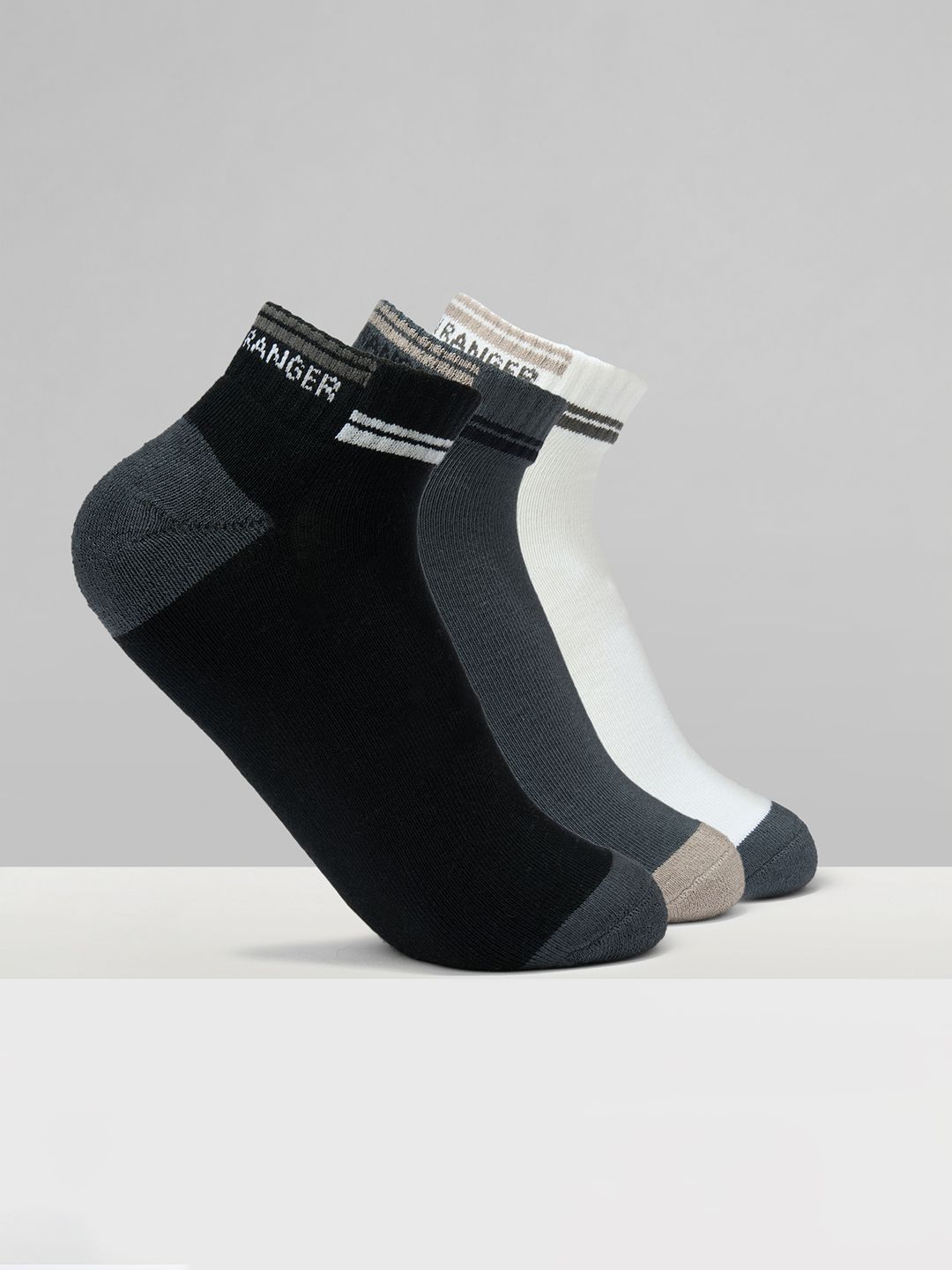 Urban Ranger by pantaloons Men Pack of 3 Cotton Blend Assorted Socks