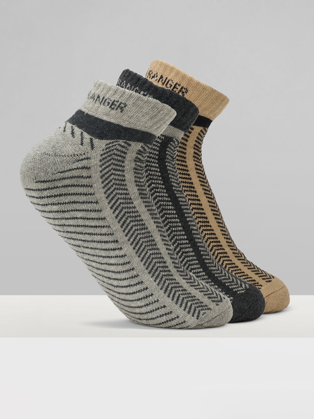 Urban Ranger by pantaloons Men Pack of 3 Cotton Blend Assorted Socks
