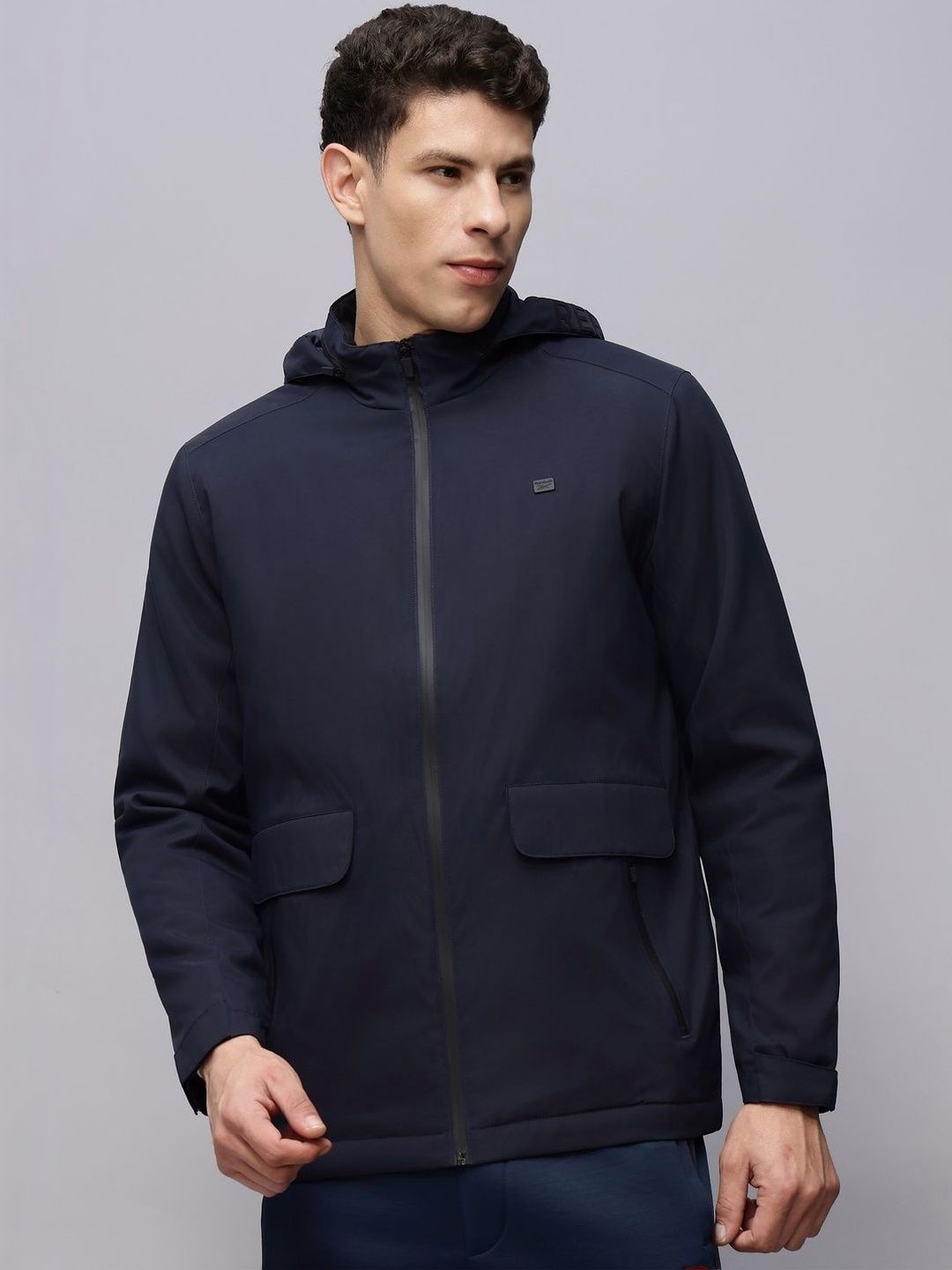Reebok Cotton Hooded Open Front Jacket