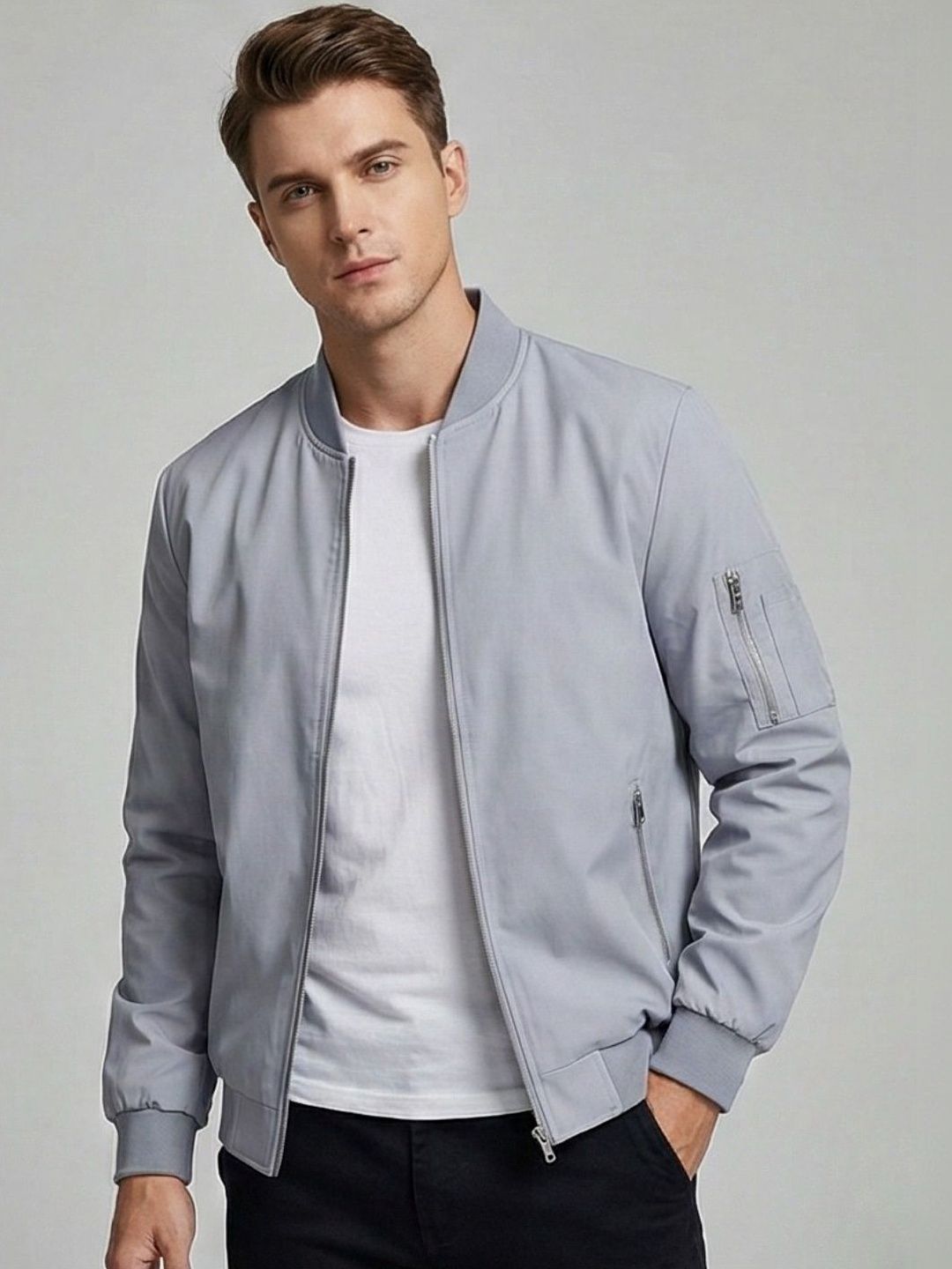 CARABA Men Windcheater Biker Jacket