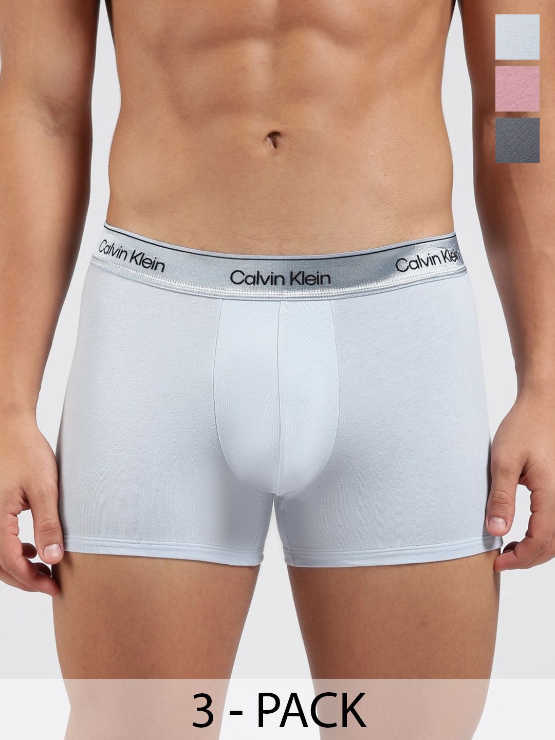 Calvin Klein Underwear Calvin Klein Underwear Pack of 3 Cotton Blend Assorted Solid Trunks