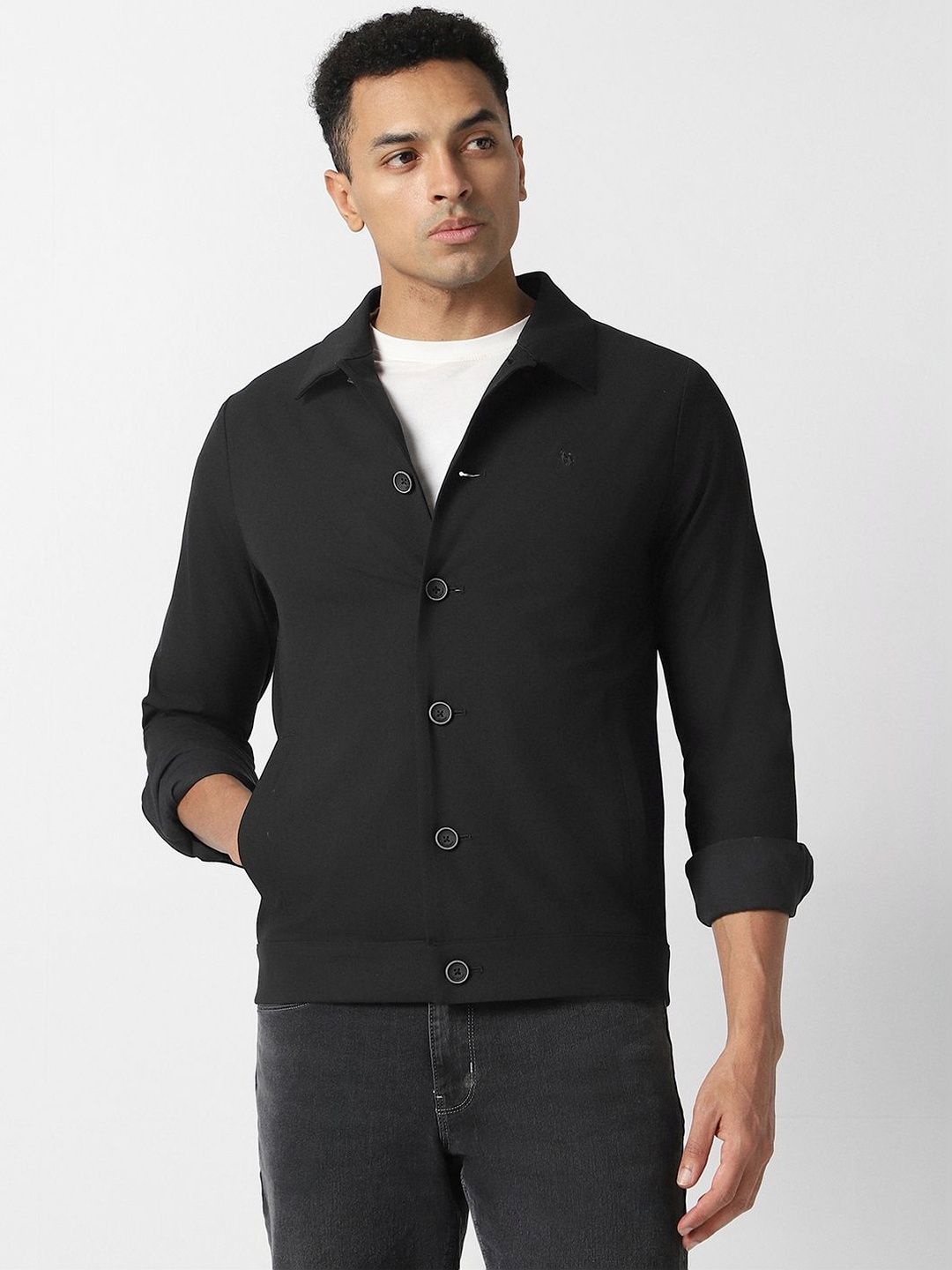 V Dot Men Open Front Jacket