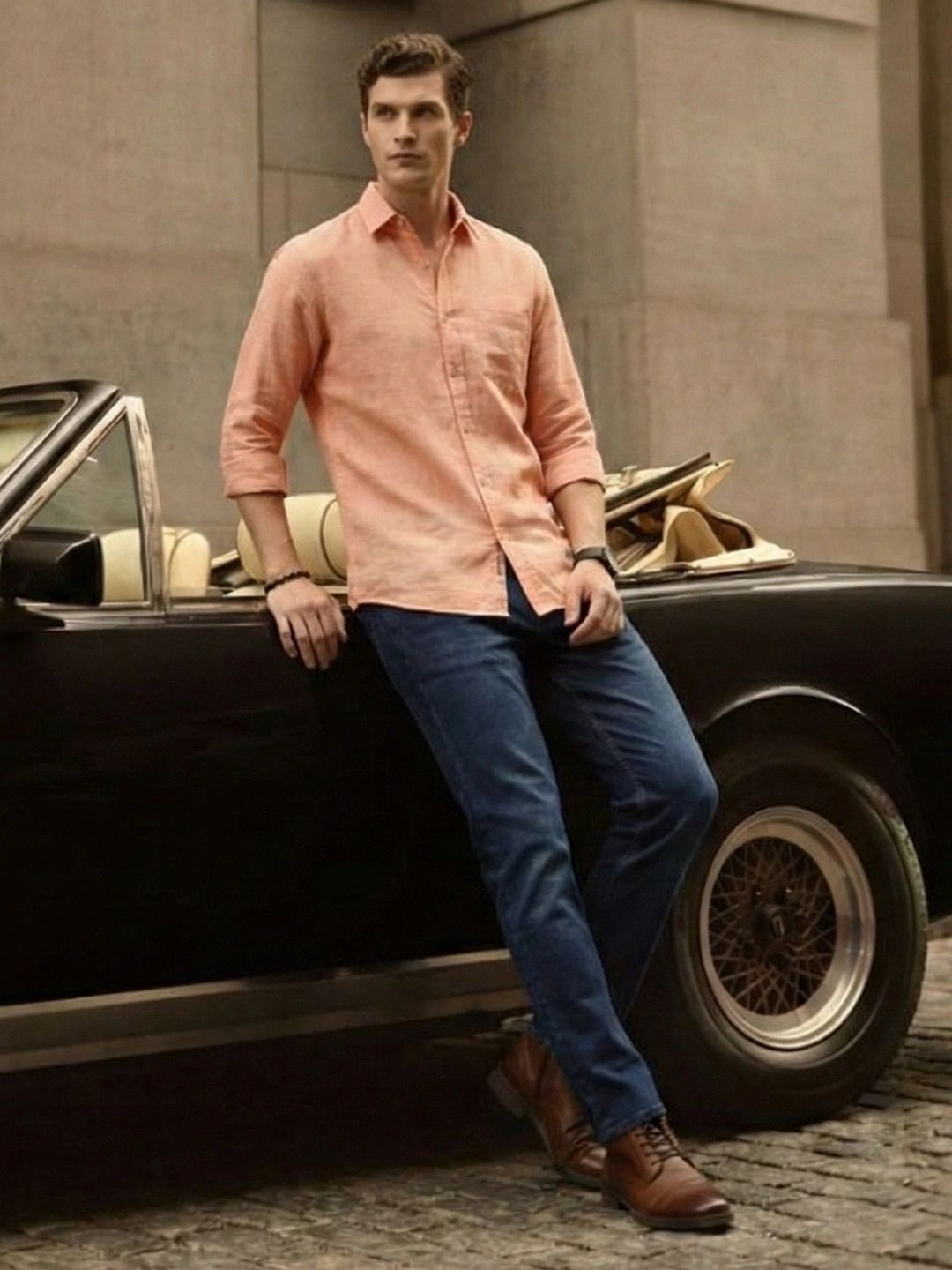 The Roadster Lifestyle Co. Men Solid Linen Casual Shirt