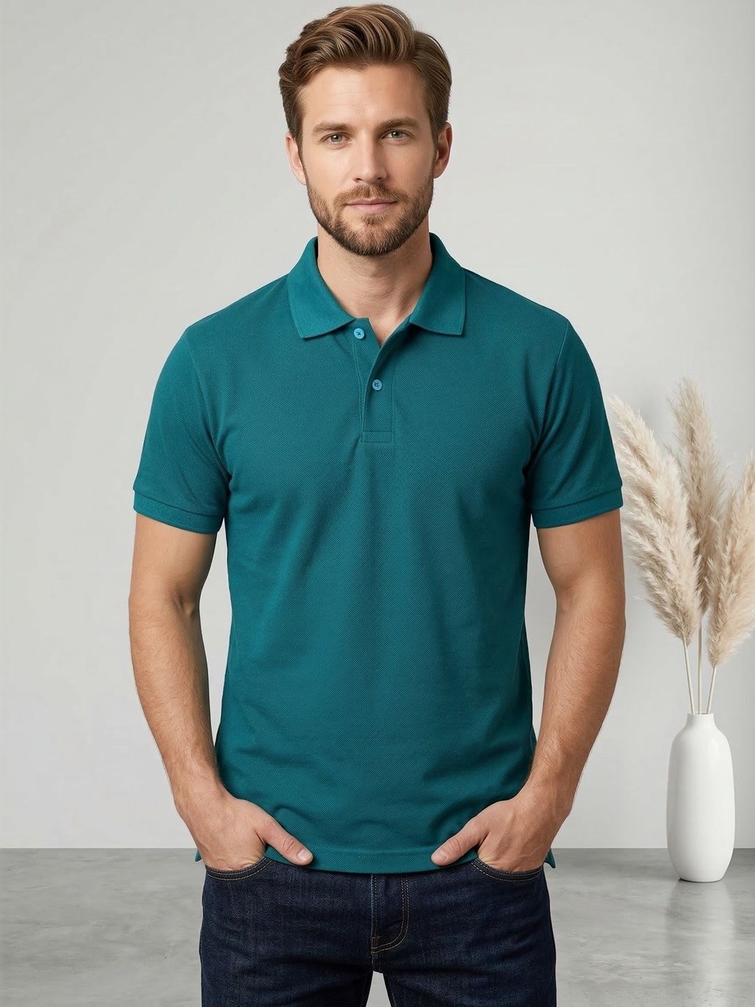 Mast & Harbour Men Polo Collar T-shirt