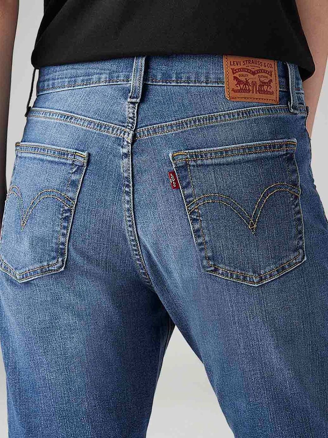 Classic Straight Fit High-Rise Light Fade Stretchable Jeans