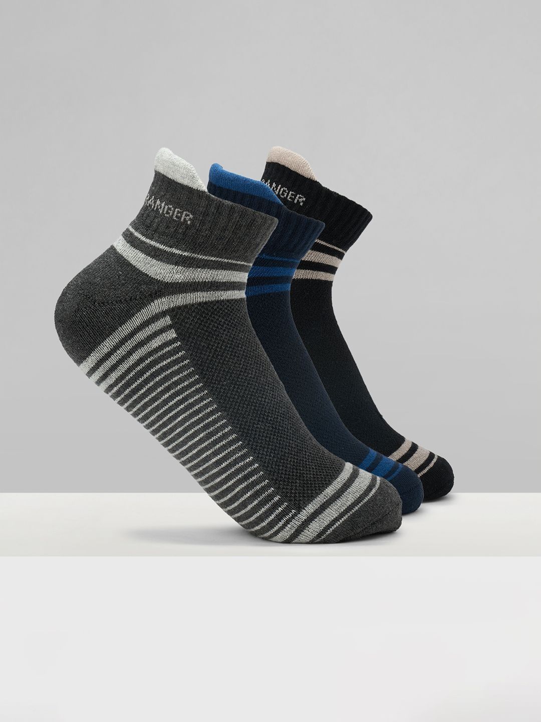 Urban Ranger by pantaloons Men Pack of 3 Cotton Blend Assorted Socks