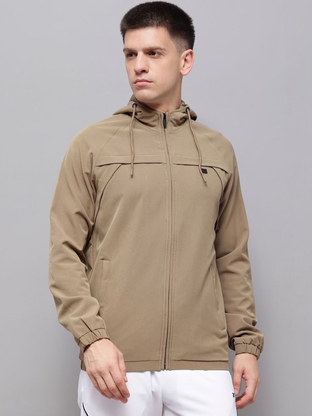 Reebok Cotton Hooded Open Front Jacket