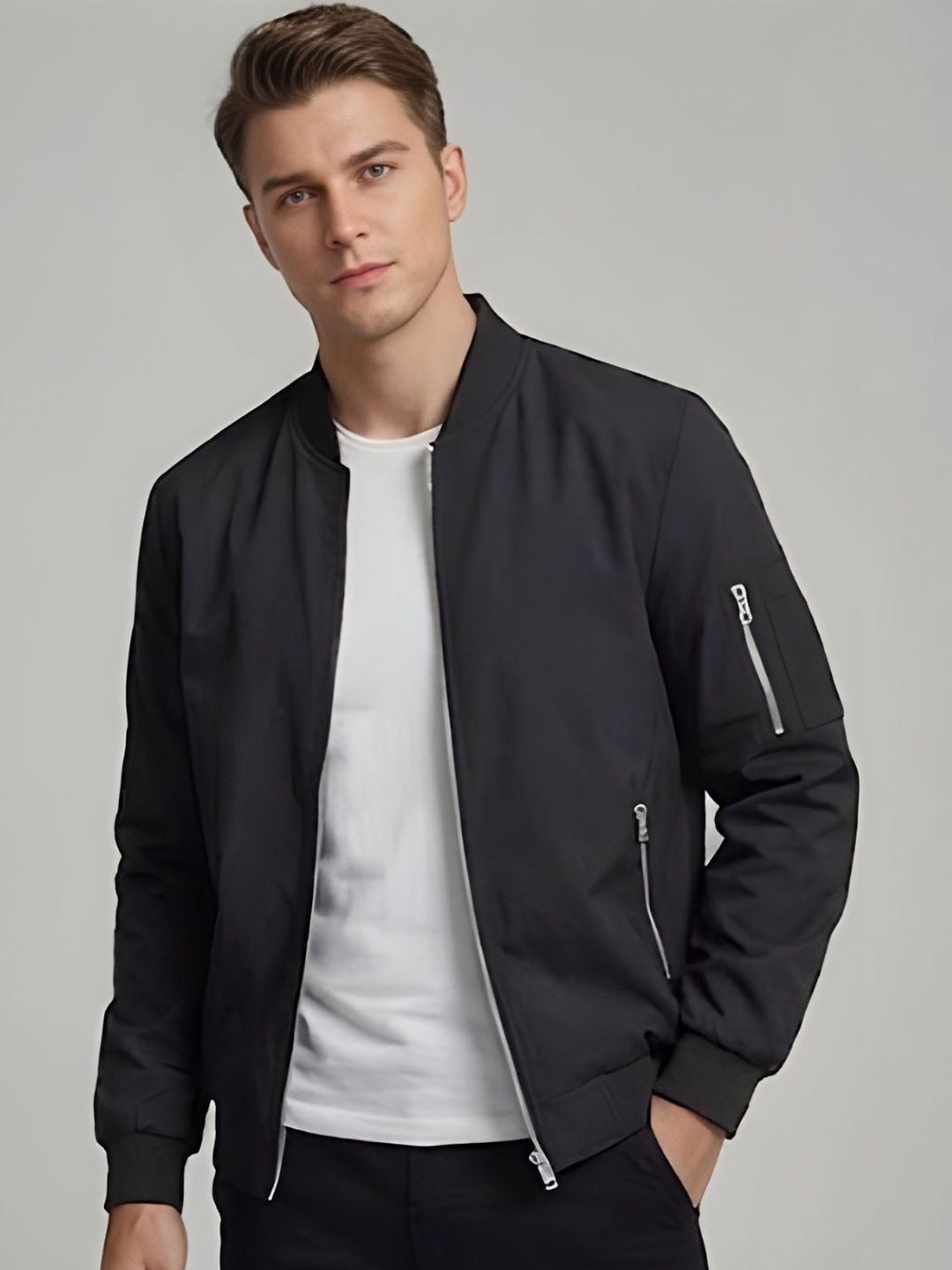 CARABA Men Windcheater Biker Jacket