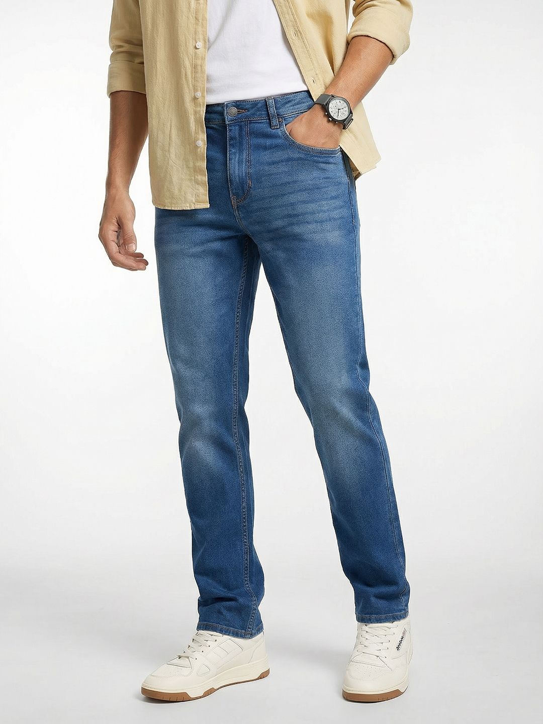 French Connection Men Regular Fit Light Fade Stretchable Jeans