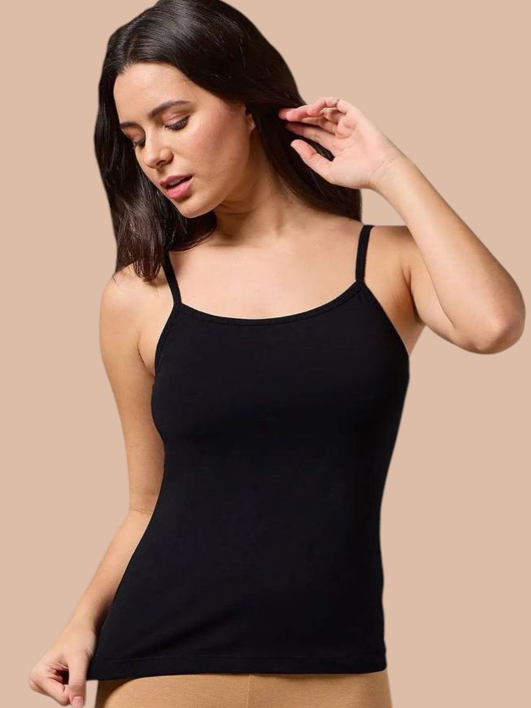 HERE&NOW Women Cotton Camisole Non-Padded Spaghetti Strap with Adjustable Straps