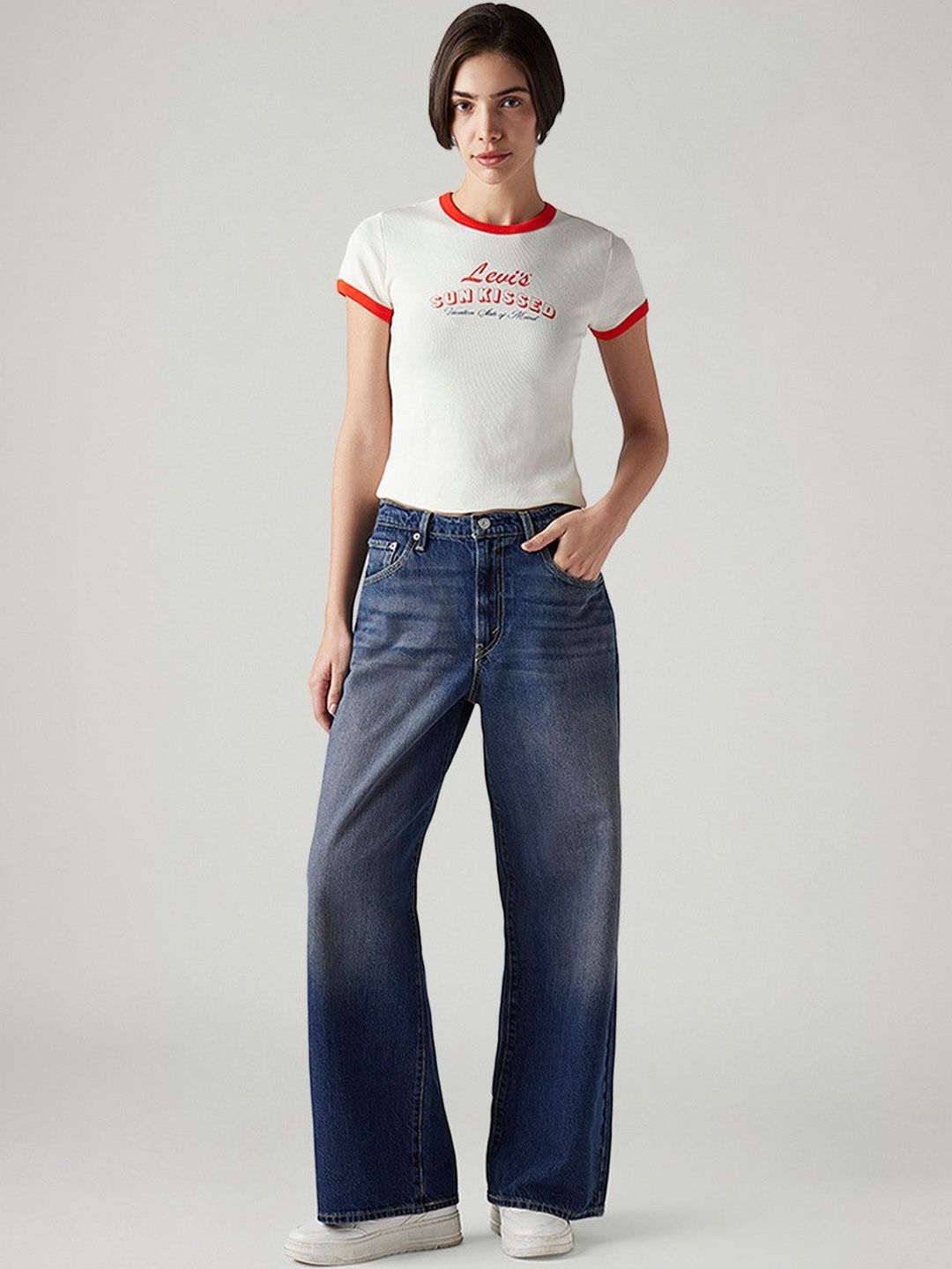 Classic Wide Leg High-Rise Light Fade Jeans
