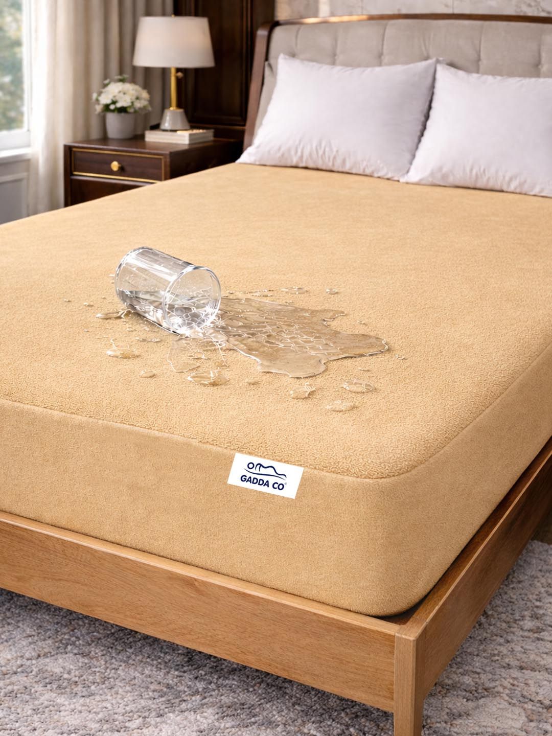 GADDA CO GADDA CO Beige Queen Size Soft & Waterproof Mattress Protector