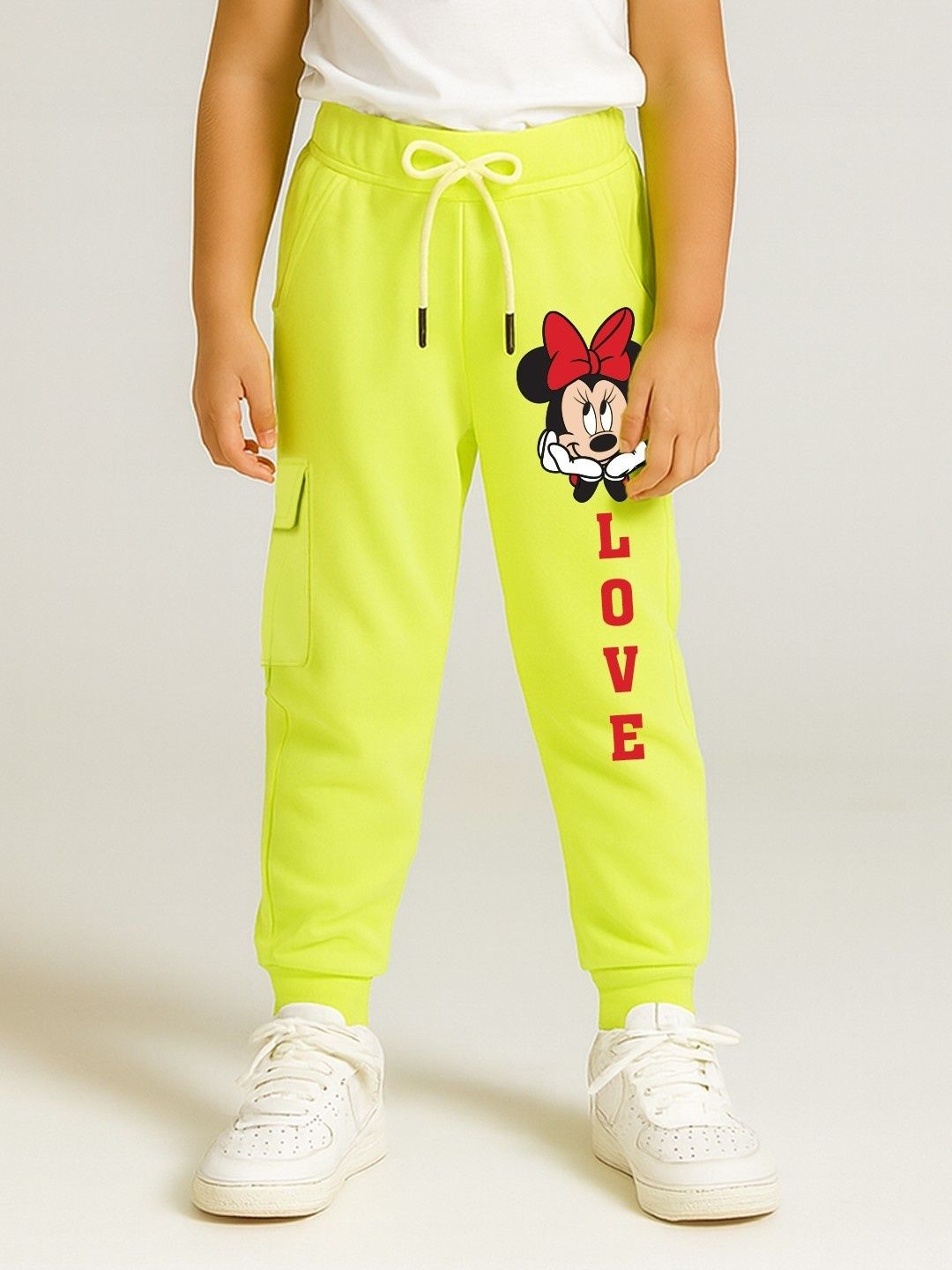 YK Disney YK Disney Kids Girls Minnie Mouse Printed Joggers