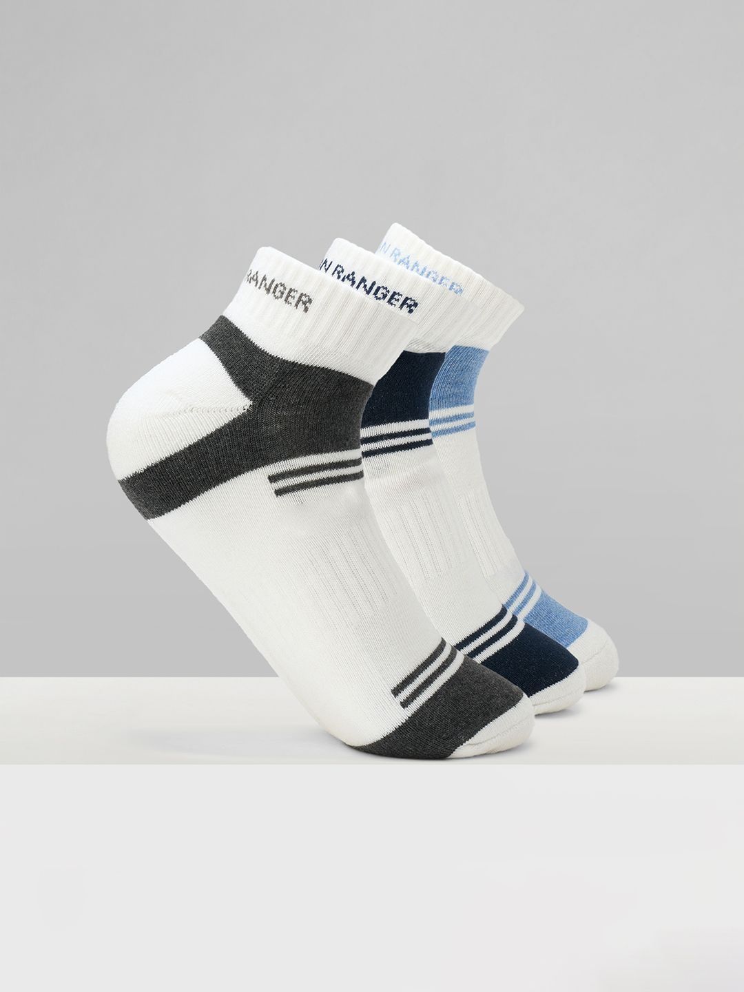 Urban Ranger by pantaloons Men Pack of 3 Cotton Blend Assorted Socks
