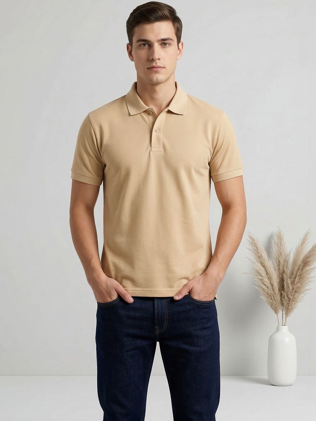 Mast & Harbour Men Polo Collar T-shirt