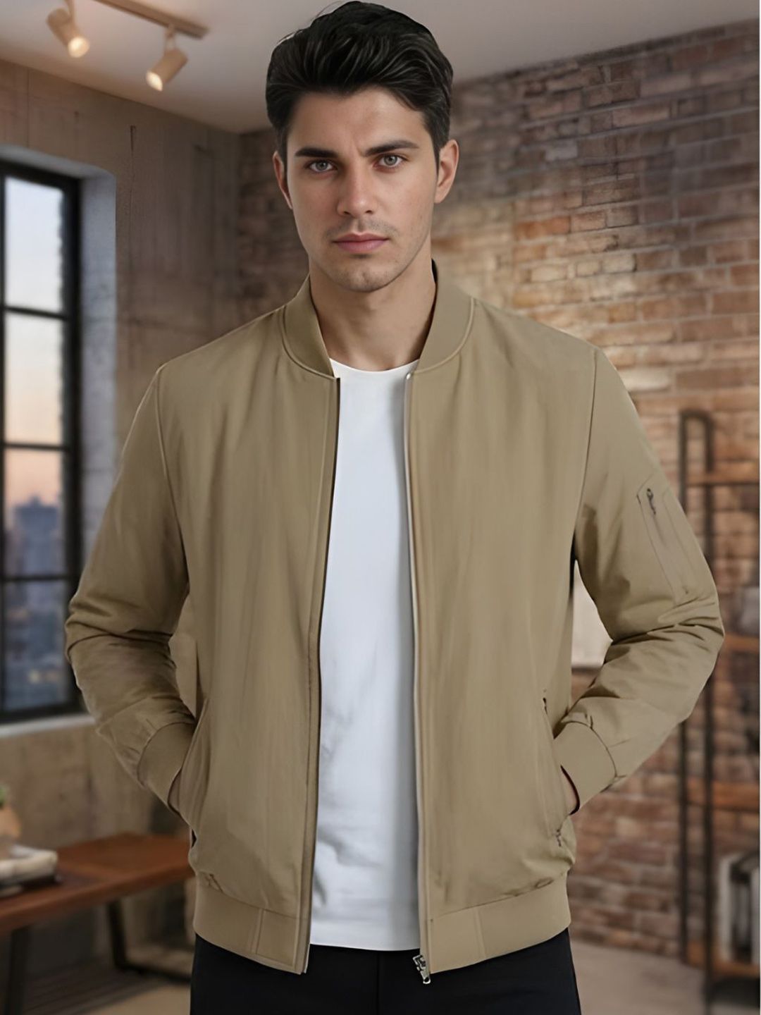 MIA FASHION Men Windcheater Biker Jacket