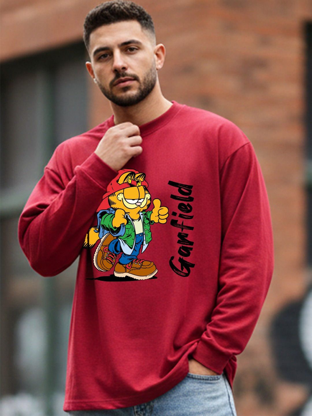 Kook N Keech X Minute Mirth Garfield Printed Cotton Oversized T-shirt