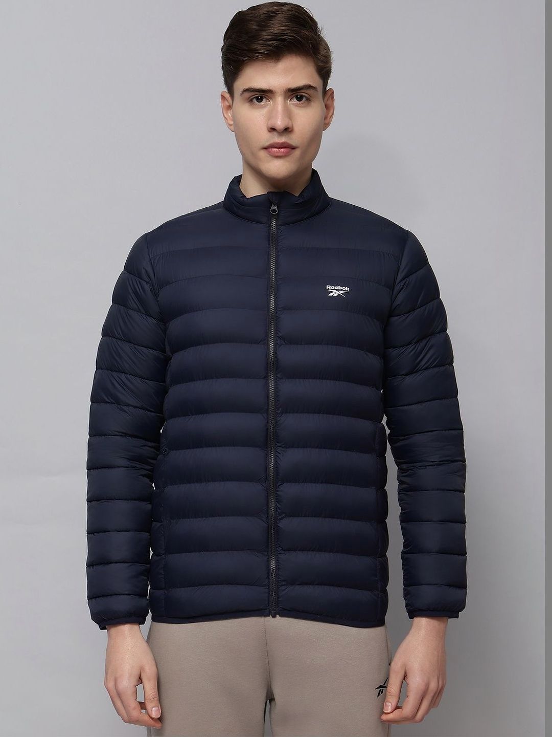 Reebok Cotton Mock Collar Puffer Jacket