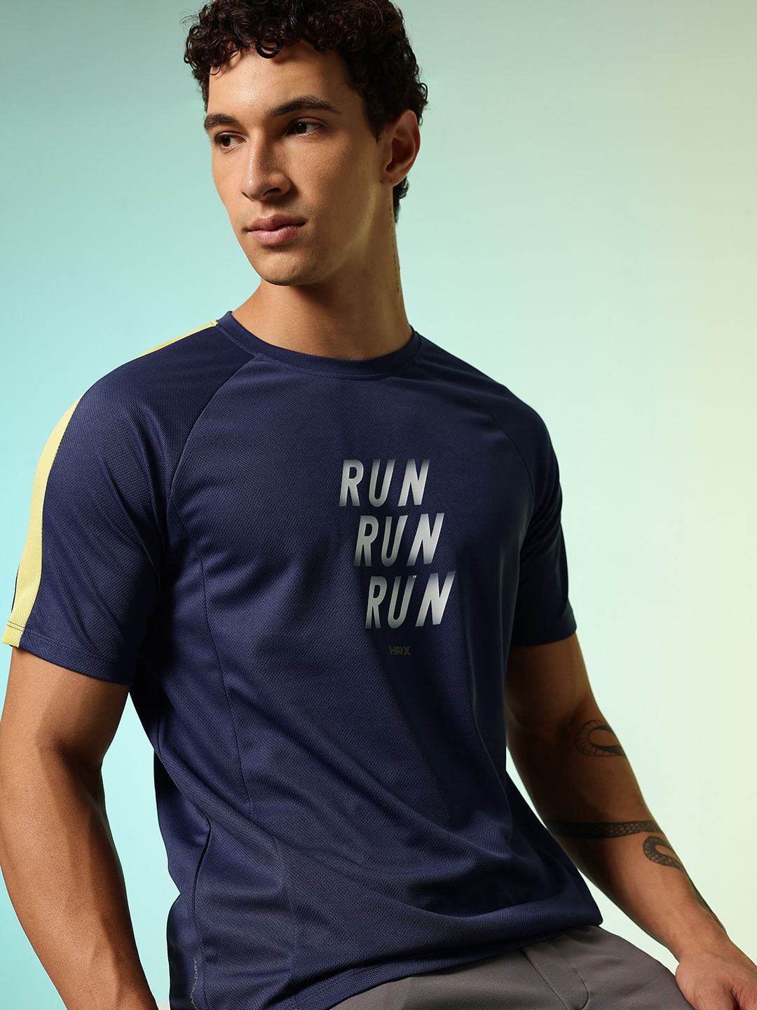 HRX by Hrithik Roshan Typography Printed Rapid-Dry Running T-shirt