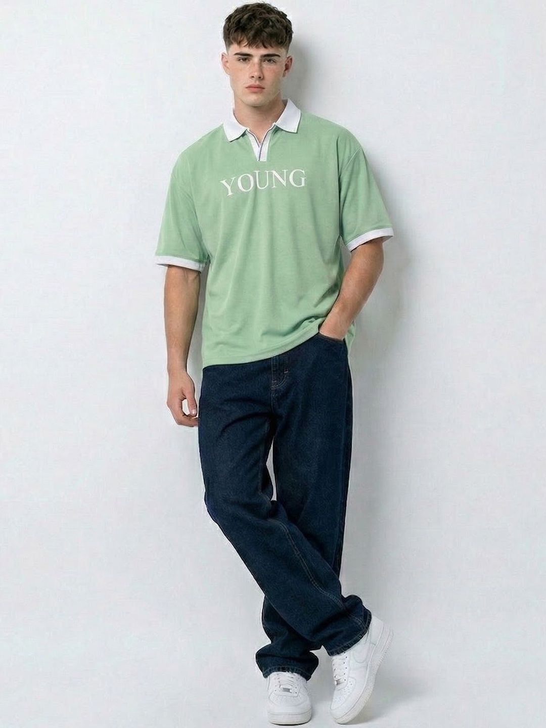 glitchez Men Printed Polo Collar T-shirt