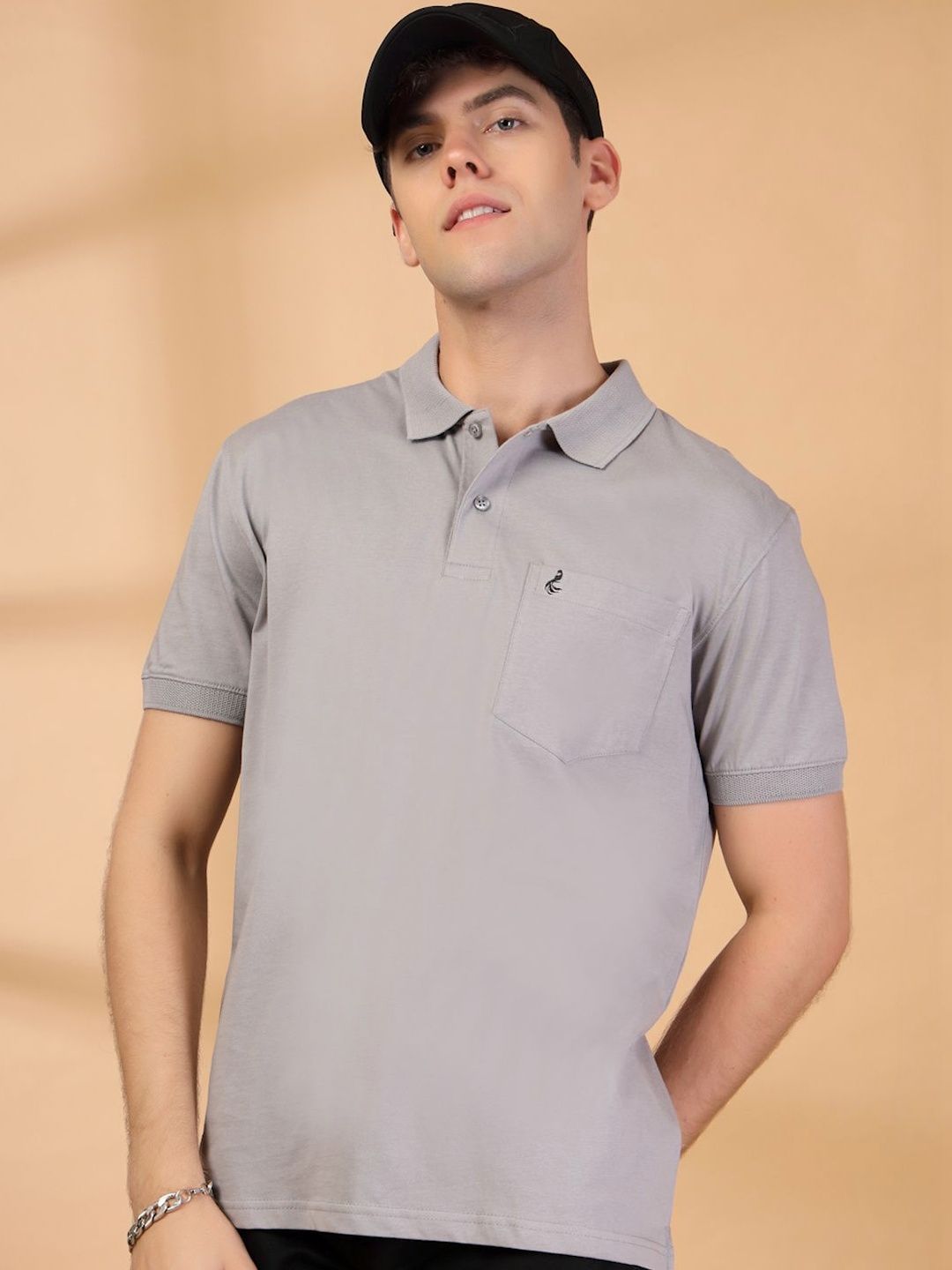 KLOUE Men Polo Collar T-shirt