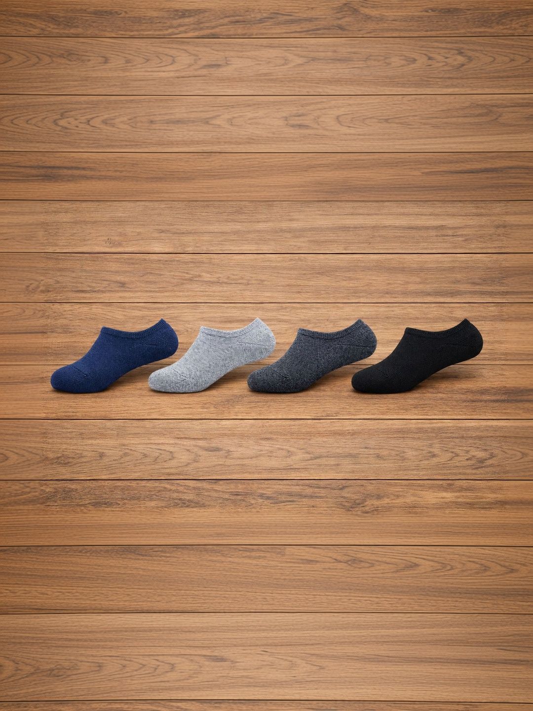 TEEMOODS Men Pack of 4 Cotton Assorted Shoe Liners Socks
