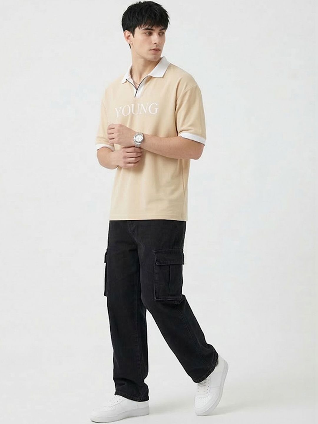 glitchez Men Printed Polo Collar T-shirt