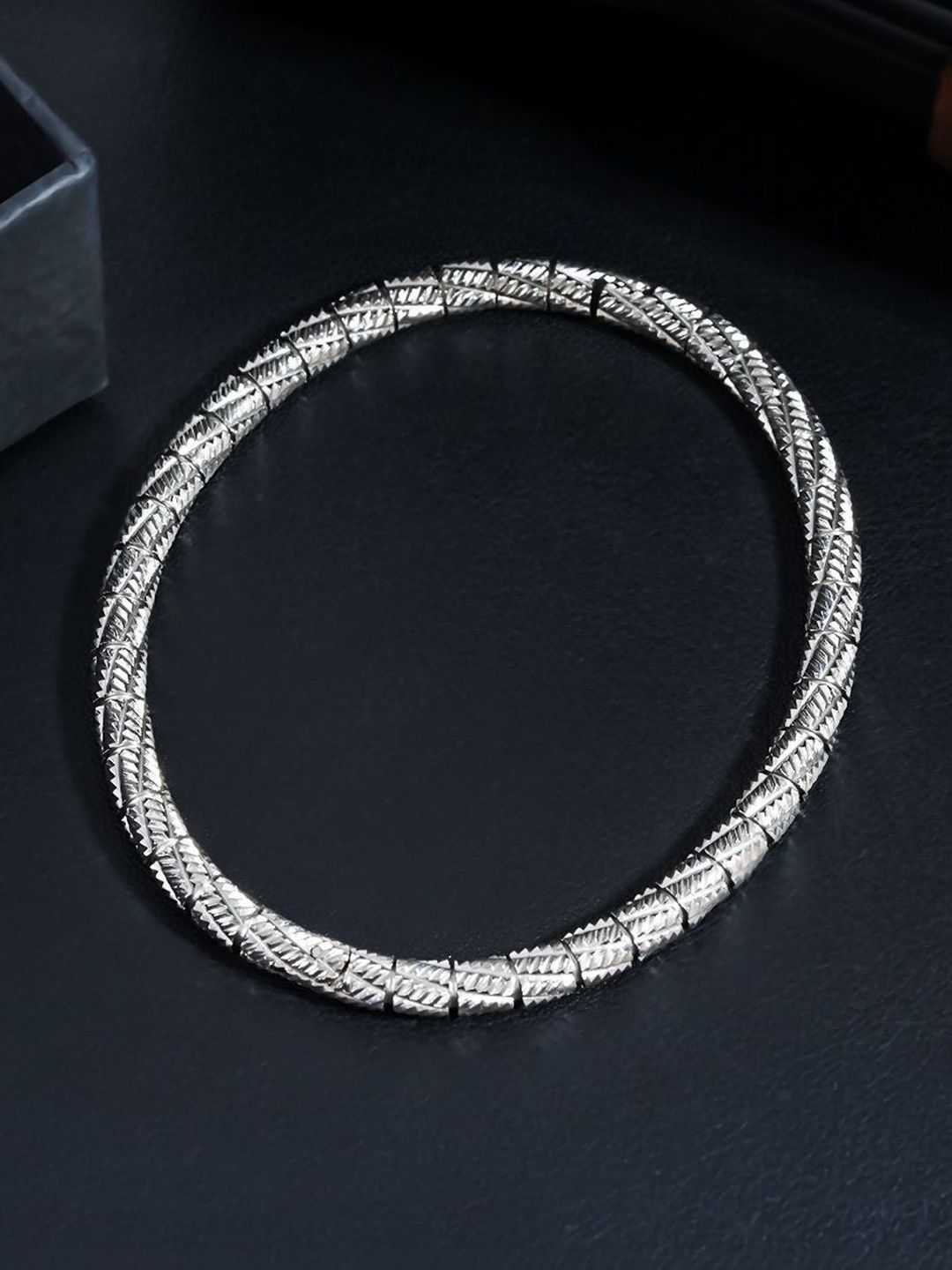 StyleCast x Revolte Men Handcrafted Silver-Plated Bangle-Style Bracelet