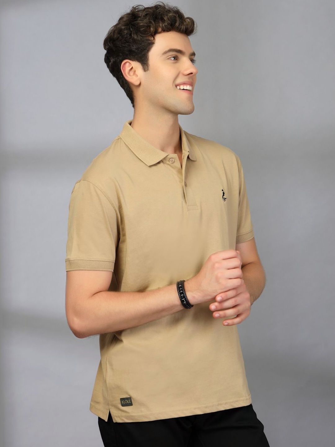 KLOUE Men Polo Collar T-shirt