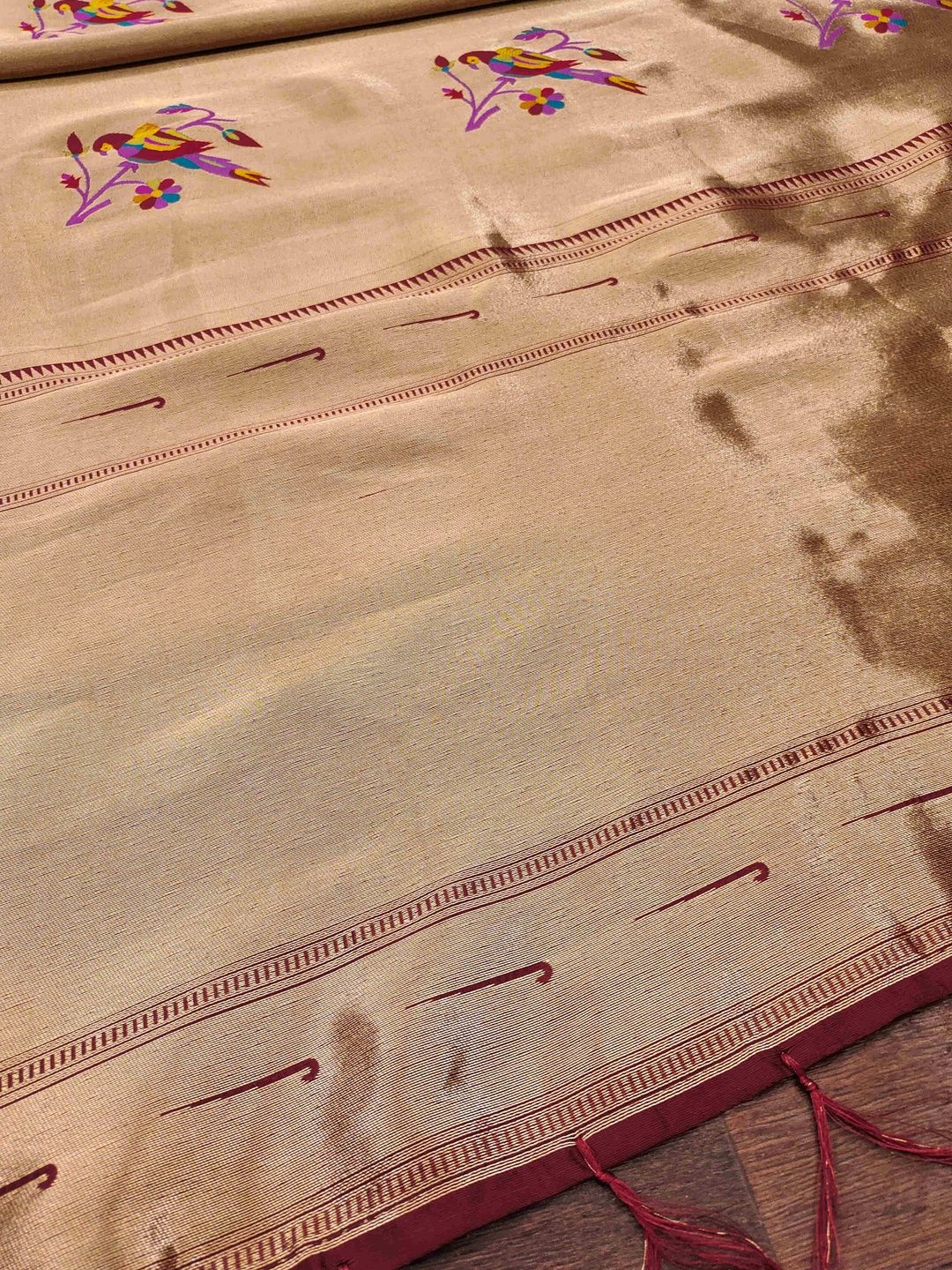 DEVANGI DEVANGI Ethnic Motifs Embroidered Banarasi Silk Dupatta With Zari