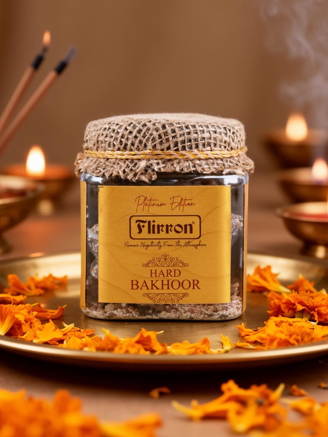 FLIRRON Premium Bakhoor Dhoop Resin Incense for Meditation & Rituals - 300 g