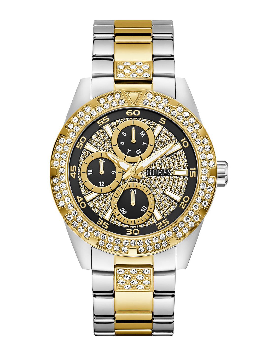 GUESS GUESS Men Embellished Dial Bracelet Style Straps Analogue Multi Function Watch GW1067G3