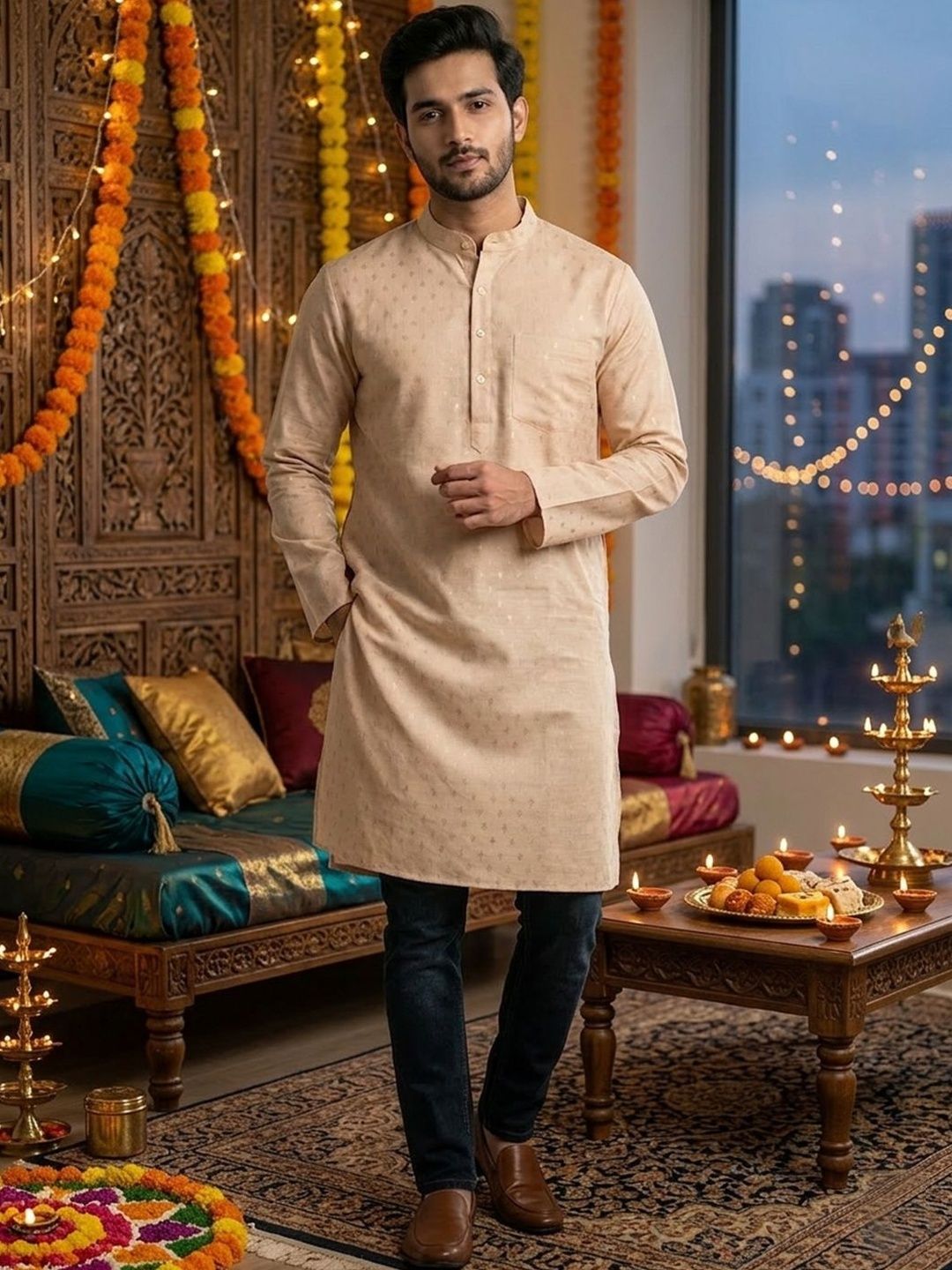Kryptic Men Pastels Kurta