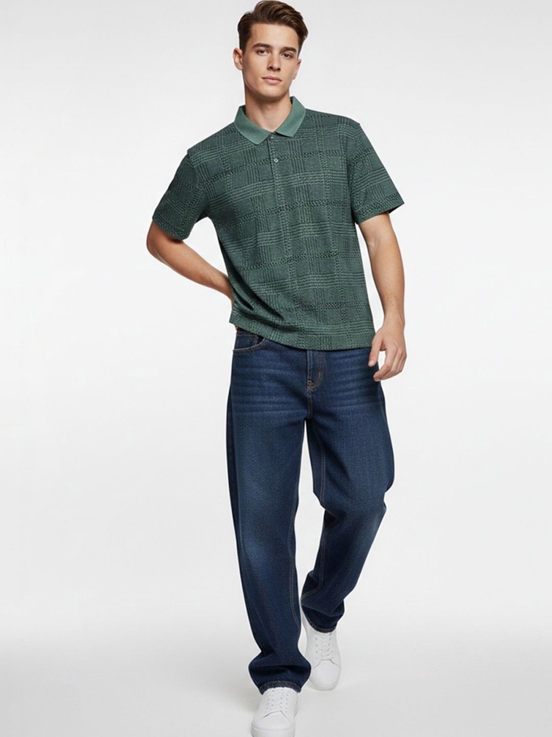 glitchez Men Printed Polo Collar T-shirt