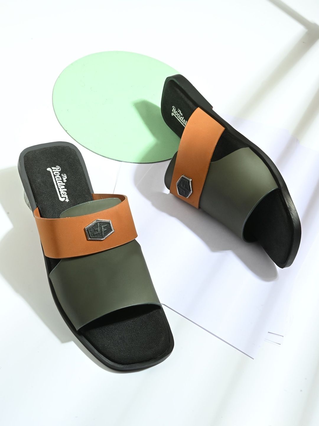 The Roadster Lifestyle Co Men Synthetic Leather Slip-On Comfort Sandals