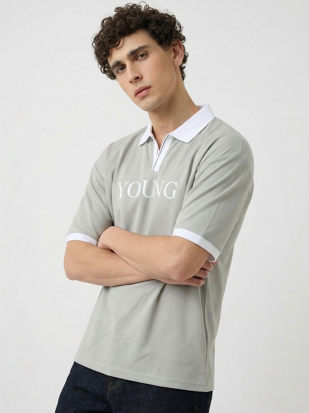glitchez Men Printed Polo Collar T-shirt