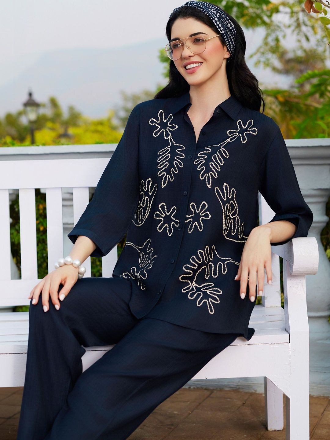 vedn Printed Shirt with Trousers