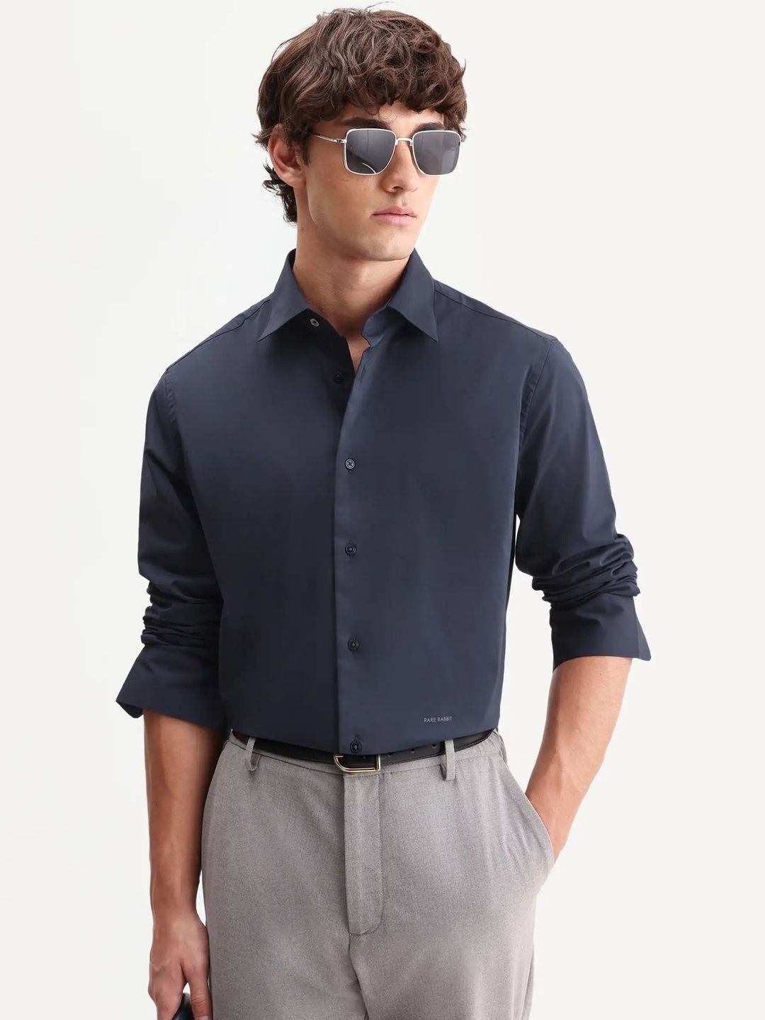 RARE RABBIT RARE RABBIT Regular Fit Solid Shirts