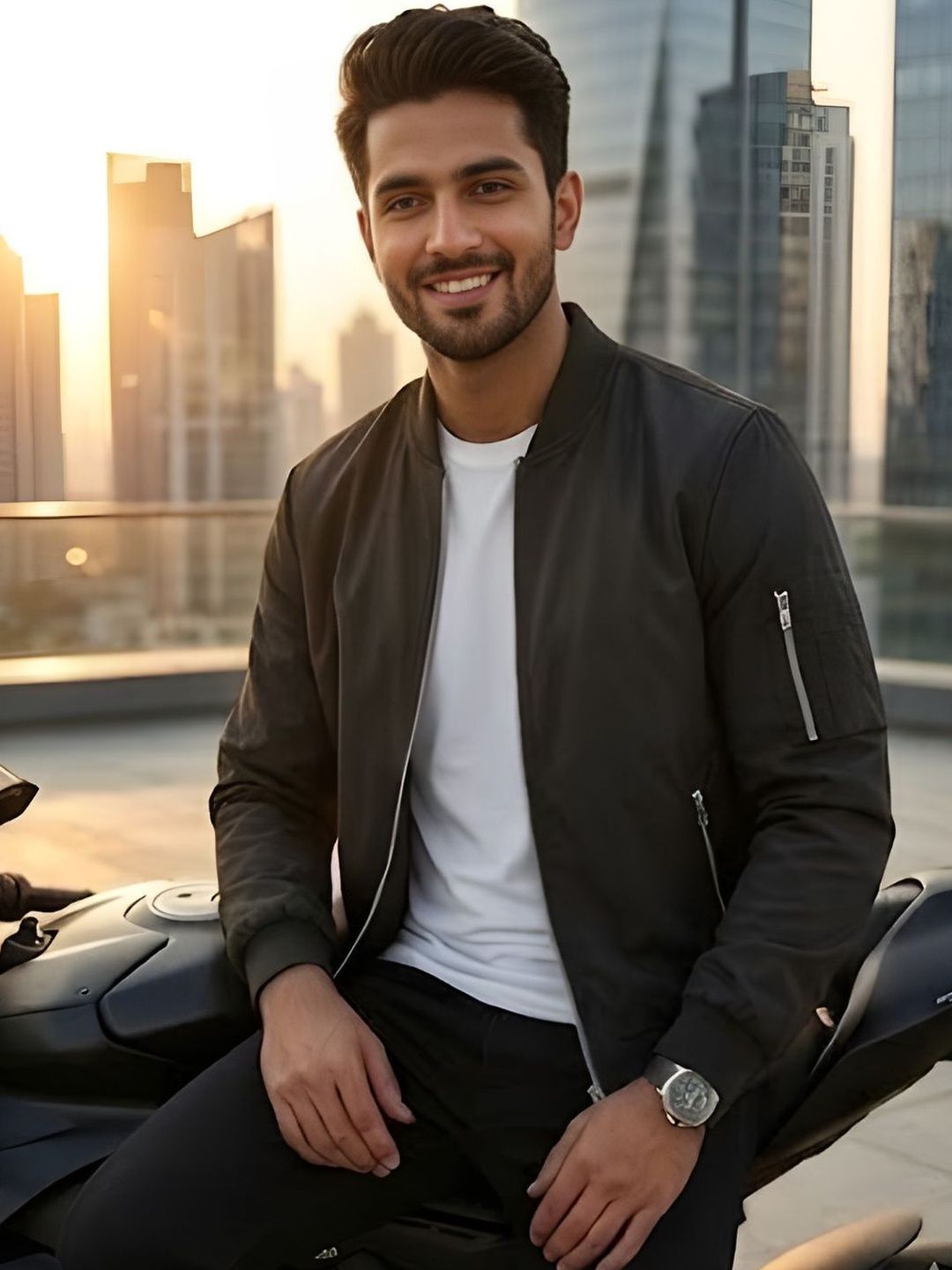 MIA FASHION Men Lightweight Outdoor Biker Jacket